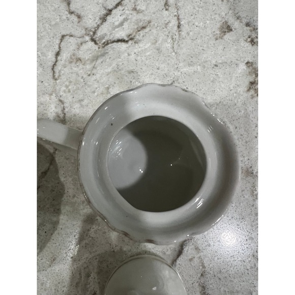 Vintage German Porcelain Hand Painted Sugar Bowl With Lid -Pink Roses Design - Picture 6 of 7